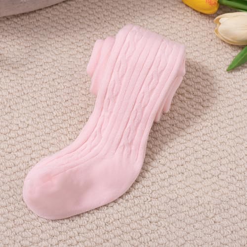 Image of SYGA Baby Tights For Girls Soft Cotton Infant Leggings Toddler Solid Knit Socks Newborn Warm Crochet Pants Stockings - Purple