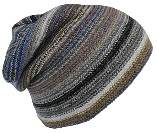 Bonnet tricoté mérinos Rotfuchs homme femme chaud motif rayé