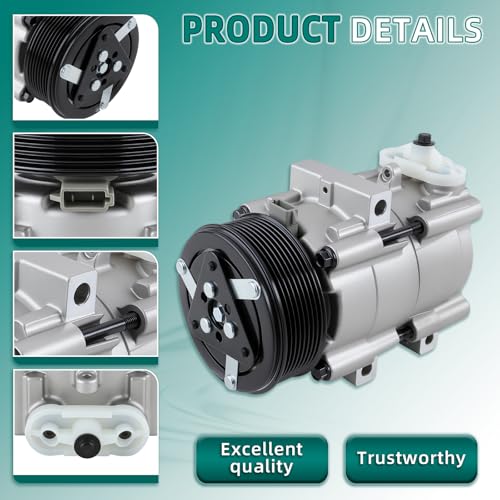 AUTOKAY AC Compressor with w/Clutch Fit for Ford F-150 1997-2001, F-250 F-350 F-450 F-550 Super Duty 1999-2007, Excursion 2003-2005, Lincoln Blackwood 2002, 4.6L, 5.4L, 6.0L, 6.8L, Replace 19192389 by AUTOKAY - Used condition - Image 4