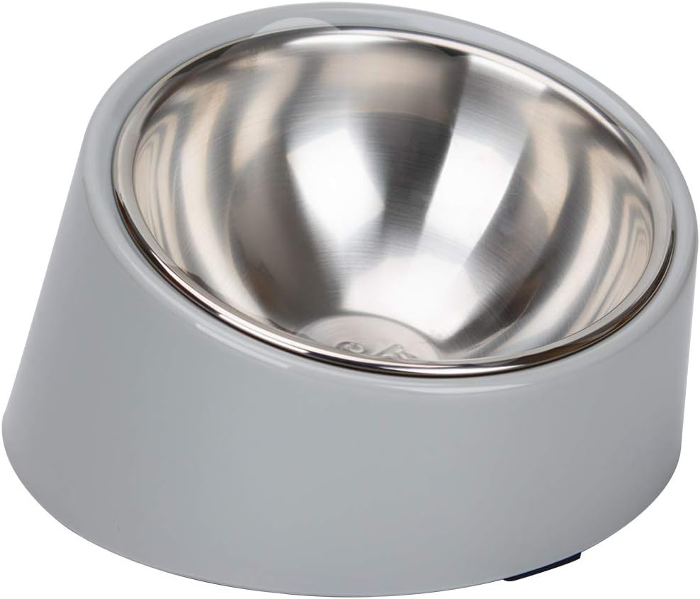 Pet Supplies : Super Design Mess Free 15° Slanted Bowl for Dogs and Cats, Tilted Angle Bulldog Bowl Pet Feeder, Non-Skid & Non-Spill, Easier to Reach Food S/0.5 Cup Light Pink : 