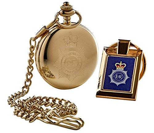 UK Police Crested Gold Pocket Watch and Keyring Gift for Officer CID Detective Constable Special
