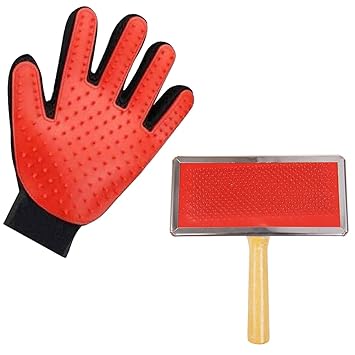 Dog Comb with Pet Grooming Slicker Brush Shedding Hair Remove Brush Wood Handle Dog Cat Cleaning Supply Shot Hair/Long Hair