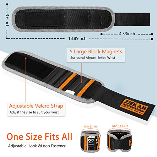 Koxly Magnetic Wristband Adjustable Wrist Band Organizer Tool Belts Holder for Holding Screws, Nails, Drill Bits, Unique Magnet Tools Gifts for Men, Women, Father, Dad, Husband, Boyfriend, Handyman - Thumbnail 3