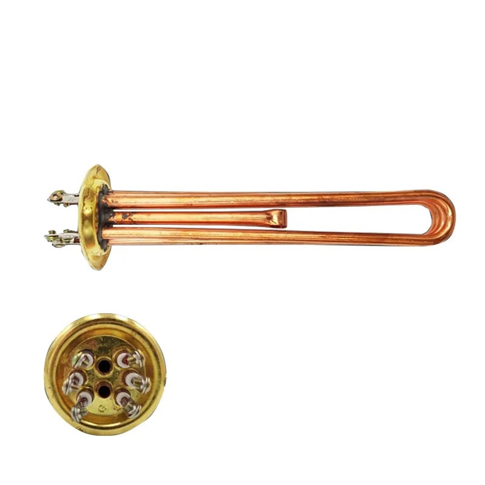 Riscaldatore istantaneo a 3 fasi, 380 V, 9 kW, flangia rotonda da 63 mm, in rame, ad immersione, 1 pezzo (B 380 V, 9 KW)