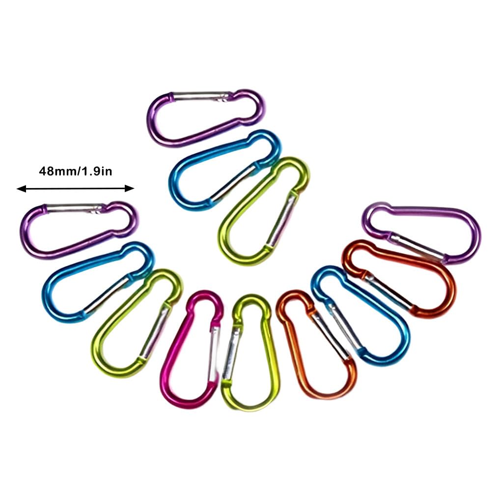 Boucle en Alliage d'aluminium 12 pièces, Porte-clés d'escalade en Forme de D, Mousqueton à Pression de Survie, Outils matériels pour l'alpinisme