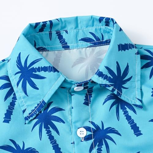 Chemise hawaïenne et short bleu en coton pour garçon 3-4 ans - 5