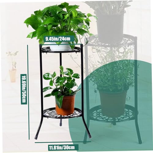 Support pour plantes en métal étagère fleurs robuste intérieure extérieure 20x12 - 4