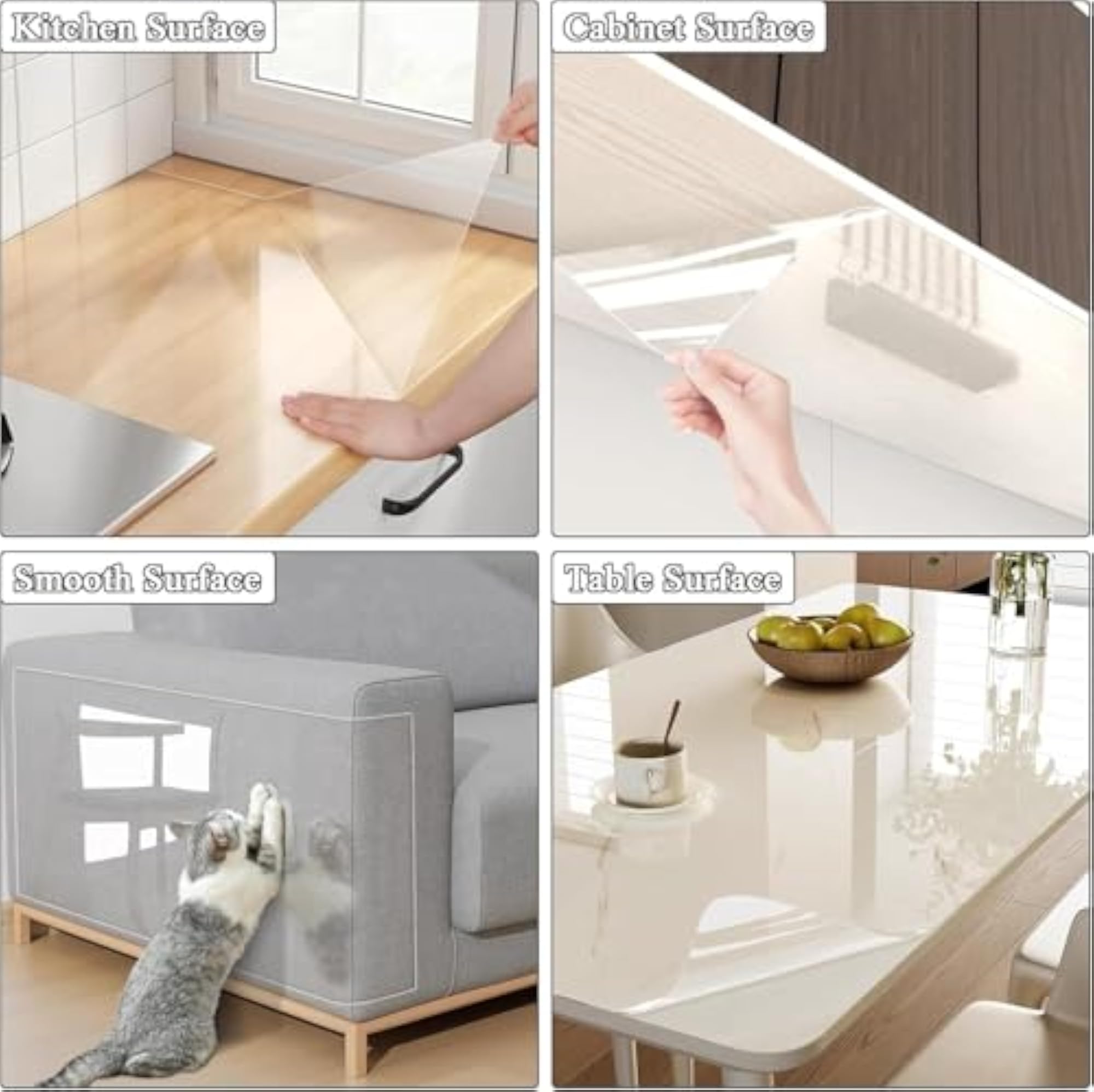 Clear PVC Wallpaper, Transparent Glossy Finish