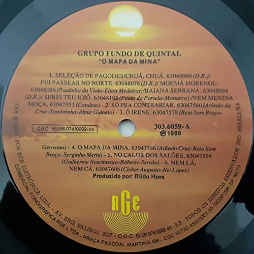 Grupo Fundo de Quintal - Lp O Mapa da Mina - 1986