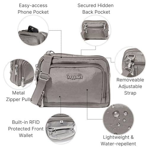 Image of Baggallini Triple Zip with Front Wallet /Trifecta RFID Wallet Crossbody