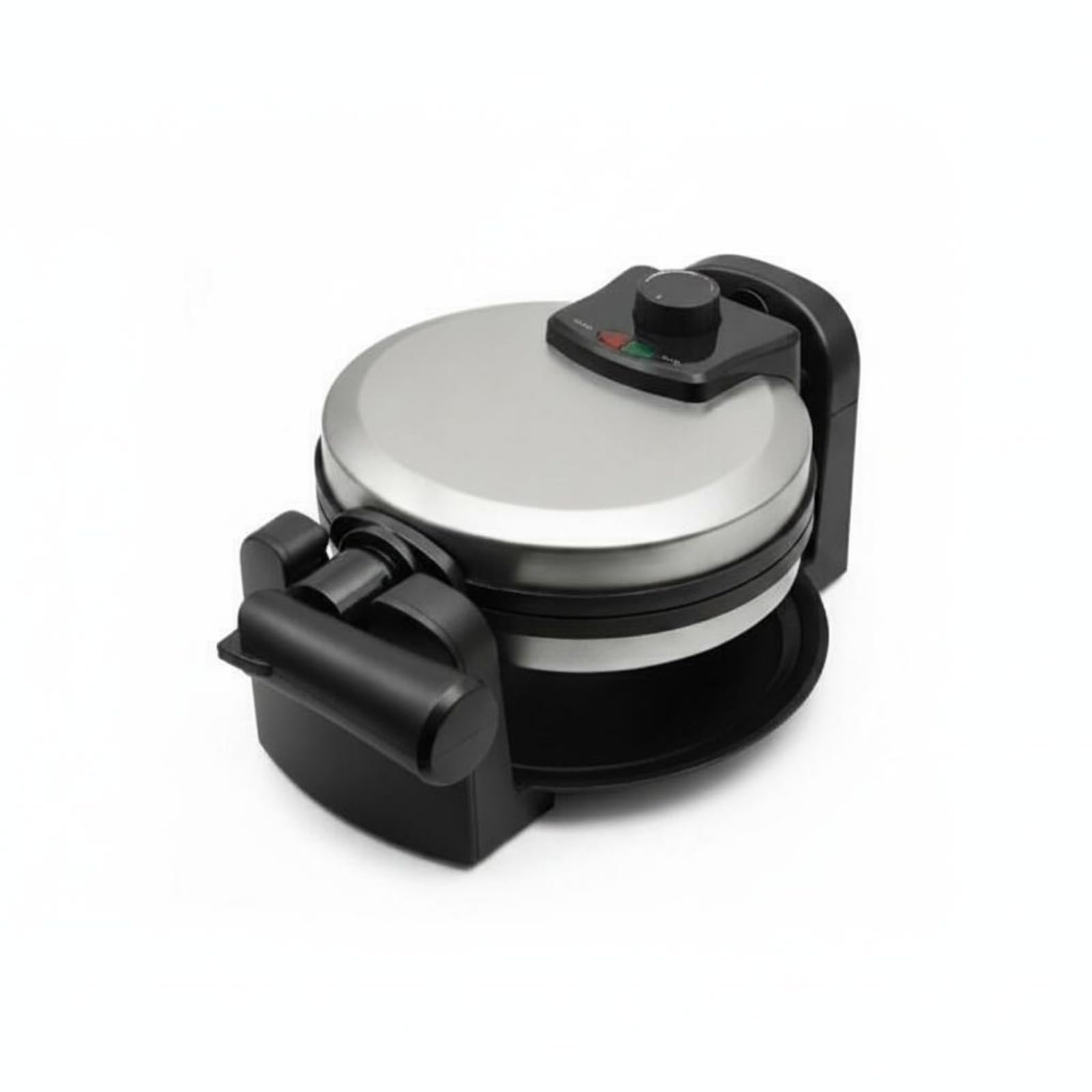 Waflera Eléctrica Redonda para Hogar Máquina de Waffles con Placas Antiadherentes Calefacción de Doble Cara Diseño Giratorio y Control de Temperatura