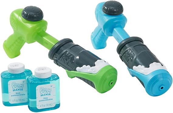 Fom Mania Quickshot Foam Blaster for Kids Adults| 2 Pack | Non Toxic Kid Foam Blaster Squirt Gun | Ideas Gift Toys for Summer Outdoor Swimming Pool Beach Sand Water Fighting Play