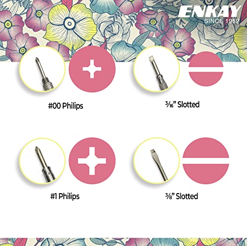 Image of ENKAY - 6 in 1 Floral Hammer and Screwdriver, Multifunction Claw Hammer Tool with Flower Print (Pattern 3)