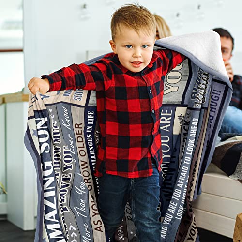 Basiole Son Gifts From Mom Blanket, Gifts For Son, Best Gifts For Grown Son, Mom To Son Gifts, To My Amazing Son - Back To School/Birthday/Graduation Gift Ideas For Son From Dad Throw Blankets 60"X50" #TOP2