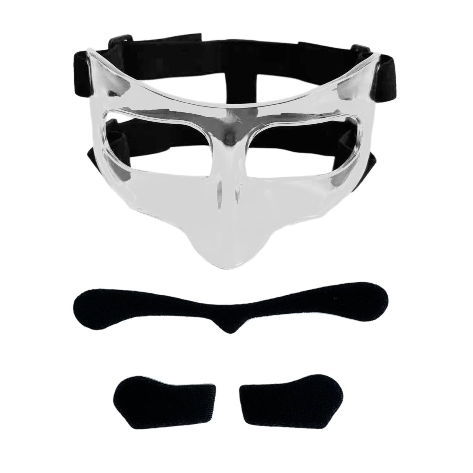 NIVAA Basketball Mask Adjustable Basketball Nose Guard for Boxing Softball Workout Clear Black Sticker-picture-18