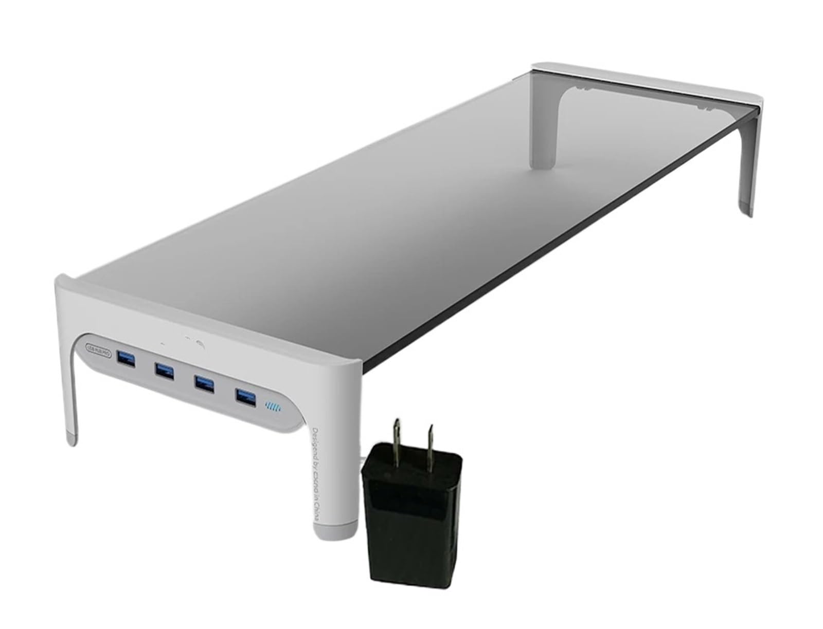 Support de bureau antidérapant pour écran avec hub USB 3.0 rapide et barre d'espace