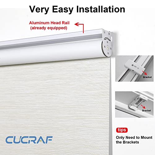 Cucraf Roller Window Shades Cordless,100% Blackout Blinds For Windows,Thermal Insulated Window Blinds For Home,Light Blocking Uv Protection,Easy To Install,Beige, 24" W X 72" H #TOP3
