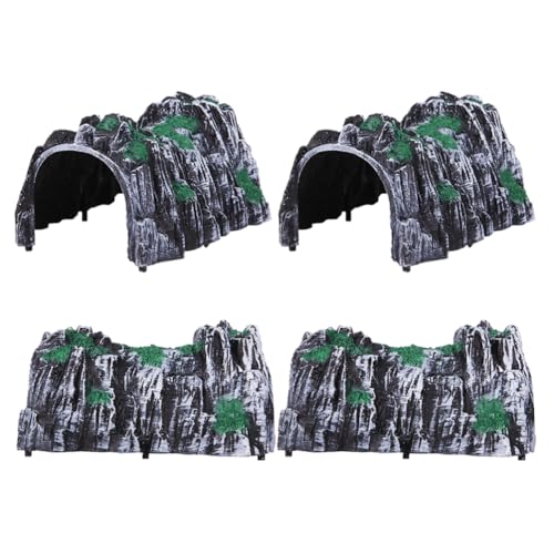 TOYANDONA 4pcs Model Railway Scenery Funny Tunnels for Boys and Girls DIY Train Tunnel Kit