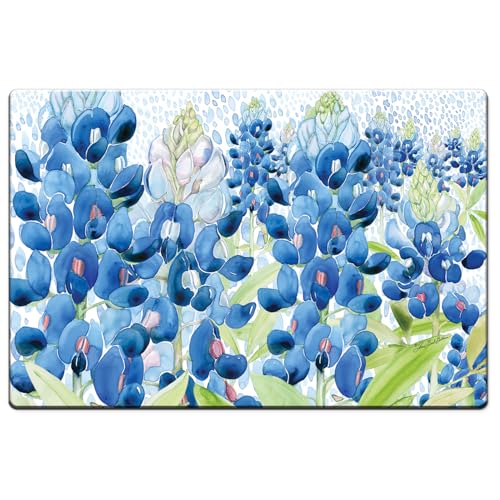 Highland Home Bluebonnet Field 30” x 20” Decorative Vinyl Comfort Floor Mat Manufactured in The USA, Waterproof, Easy to Clean