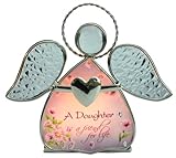 Daughter gifts - Glass Angel Tea Light Candle Holder - A Daughter is a Friend for Life printed on the angels dress - Gifts for Her - Graduation Gifts for Daughter - Mother's Day Gifts for Daughter