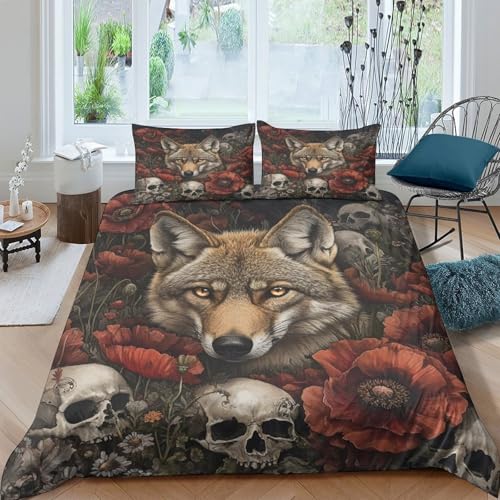 Housse de couette loup parure de lit résistante en microfibre - 4