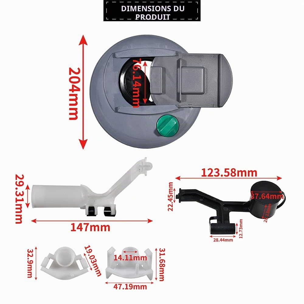 Fecal Réservoir Mécanisme de réservoir de déchets pour toilettes à Cassette Compatible avec Thetford C400/C500 3233206