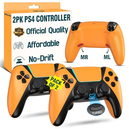QUIKLYNX Control for PS4 Controller 2 Pack Wireless Remote for PlayStation 4 Controllers, Dual...