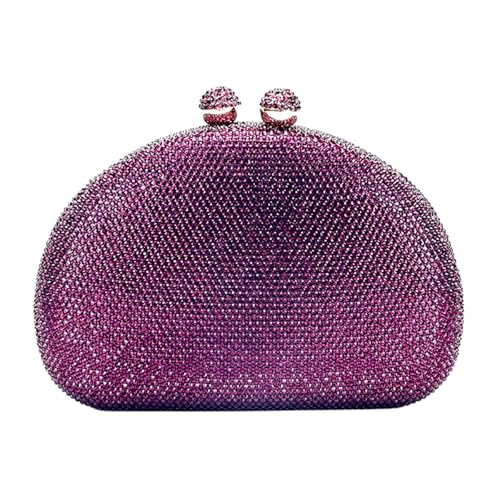 Image of UMREN Women Sparkly Rhinestone Evening Bag Crystal Clutch Purses Glitter Shell Shaped Handbag Wedding Prom Shoulder Bag