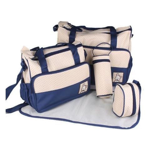 5pcs Dark Blue Baby Changing Bags Set Cover