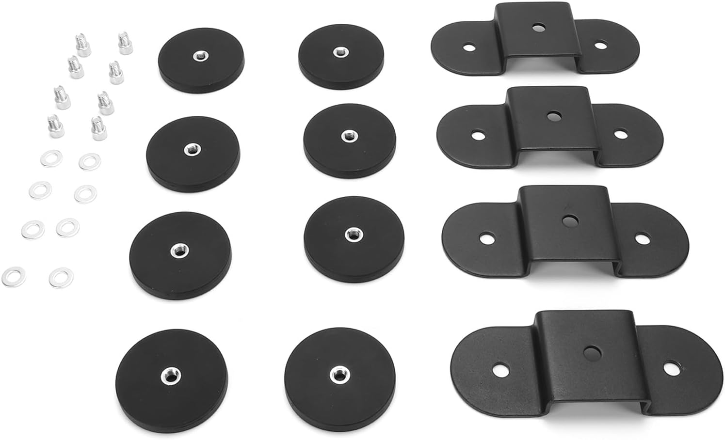 4Pcs Magnet LED Light Mounting Brackets with Rubber Protection for LED Pods Light Bars for Trucks SUVs Off Road Vehicles