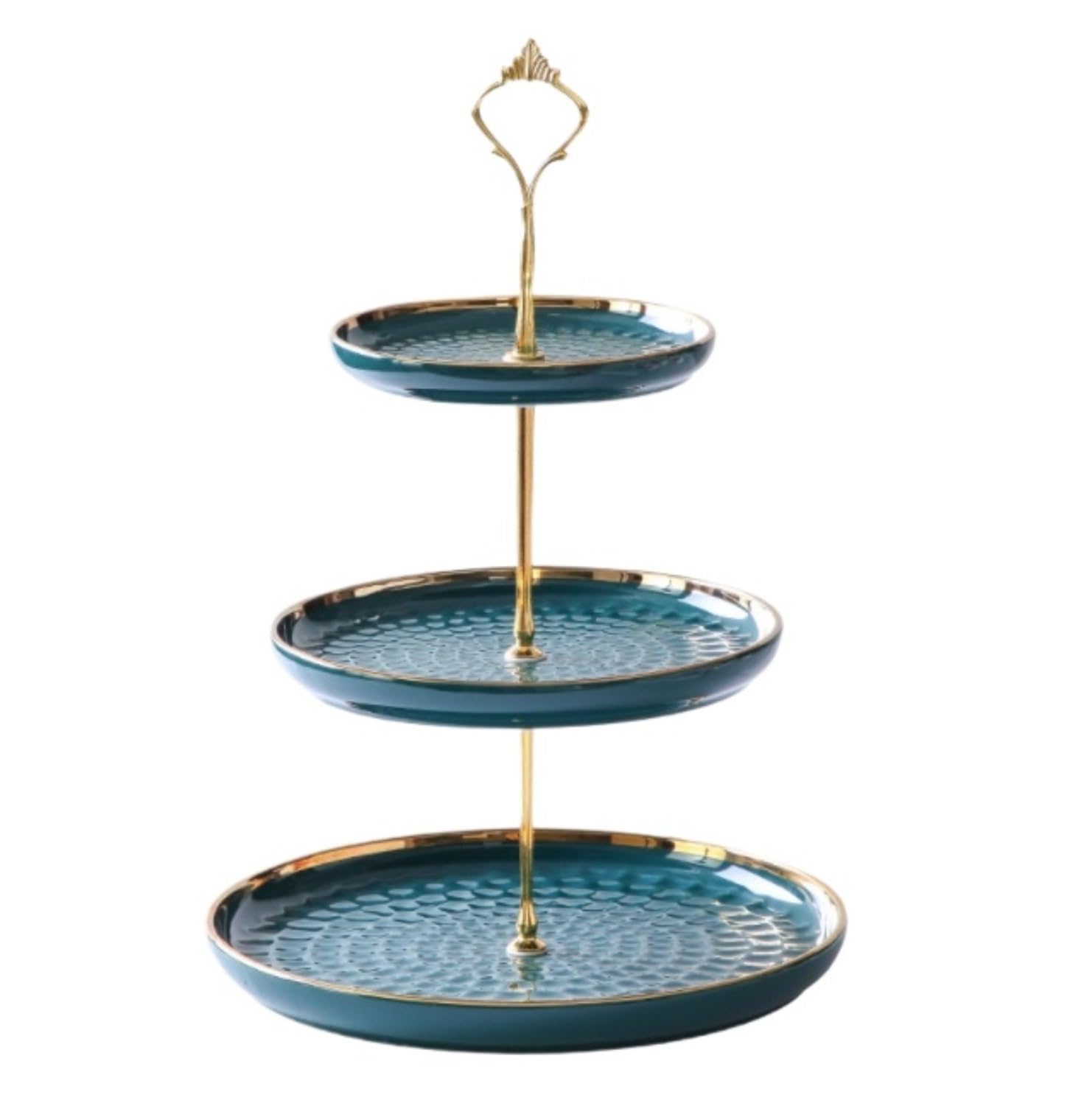Stojak Na Torty 3-poziomowy Okrągły Porcelanowy Stojak Na Babeczki, Deser Patery Na Ciasta(Blue)