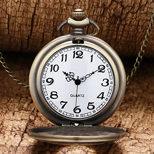 Image of AUGEN Pocket Watch Metal Keychain Clock 3 Retro Vintage for Gifting With Key Ring Anti-Rust (Pack Of 1)