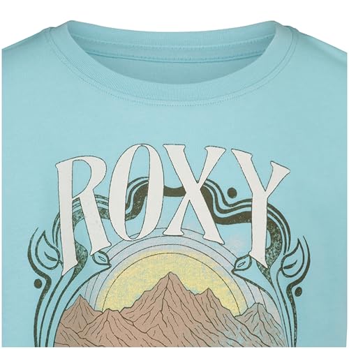 Image of Roxy Girls' Short Sleeve Boyfriend Fit Logo Tee, Crew Neck Graphic T-Shirt, Soft & Comfortable