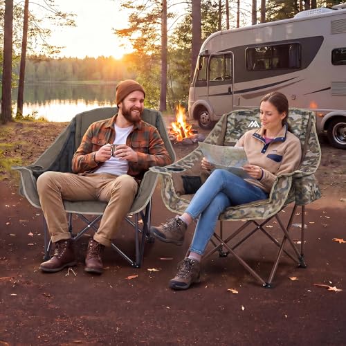Oversized Camping Chair,Padded Camping Chairs Support 450LBS, Camouflage by Huskfirm - Used condition - Image 7