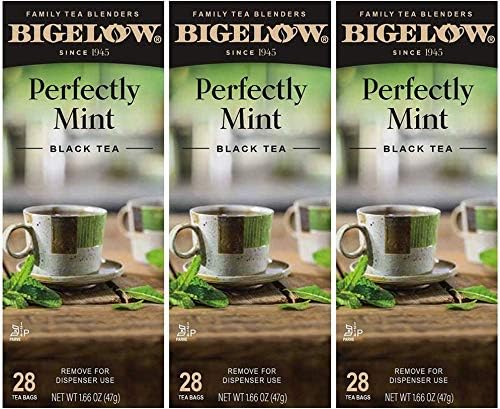 Bigelow Plantation Mint Black Tea Bags 28-Count Box (Pack of 3) Mint Flavored Black Tea Naturally & Artificially Flavored