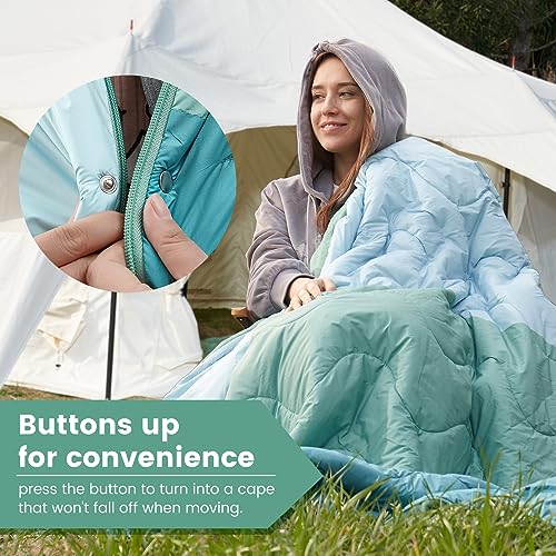 Cozy Bliss Puffy Outdoor Camping Blanket, Sleeping Bag, Picnic Mat-3 in 1 Multi Use, Warm Down Alternative Filled, Lightweight Packable for Hiking Travel Stadium Concerts, 63"x78" - Image 6