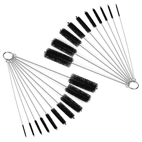 Xpassion Nylon Brush Set 2 Pack Cleaning Brushes Nylon Tube Brushes 20 pieces for Drinking Straws Glasses Keyboards Jewelry Cleaning Cover