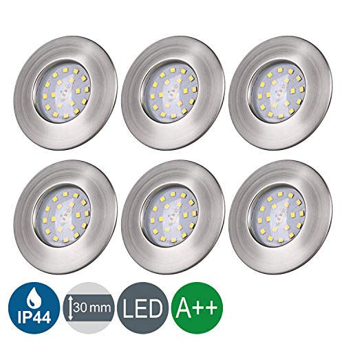 HYDONG Spot encastrable LED ultra plat (3,5 W) 6000 K IP20 avec 400 lumens d'acier rond pour le salon et la chambre à coucher (ensemble de 4) Blanc