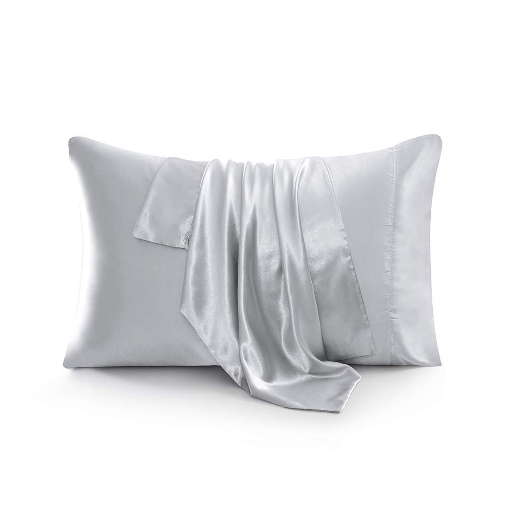 Parure de lit 4 pièces en satin de soie de luxe avec poche profonde et douce unie comprenant 1 drap plat, 1 drap-housse, 2 taies d'oreiller. de 2026 ? € 36.99