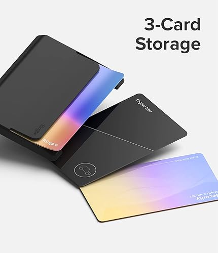 Miniatura 2 de US VAR - Tarjetero con ranura lateral Ringke, Negro (paquete de 2)