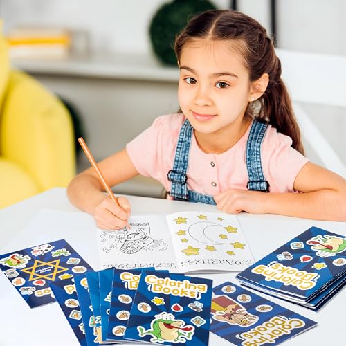 Image of 24Pcs Passover Coloring Books for Kids Bulk Ten Plagues Mini Coloring Booklet Pesach Jewish Holiday DIY Educational Art Drawing Book with for Jewish Pesach Seder Party Favors Goodie Bag Filler