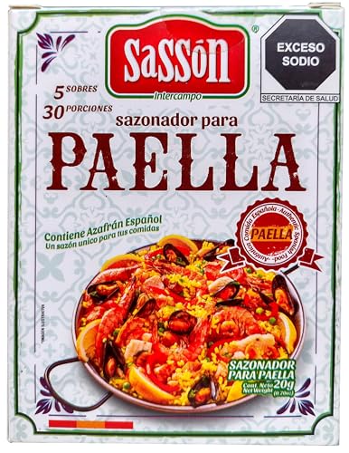 El Mejor Listado de Donde comprar paella - solo los mejores. 41 Sazonador para Paella - 5 sobres - 30 porciones - 20 g - Contiene azafrán español