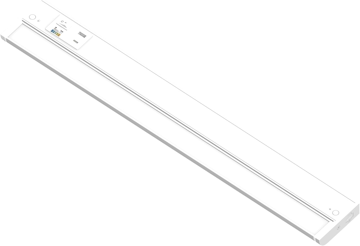 Nora Lighting NUDA-24TWMPW/USB LEDUR 120V Adjustable LEDUR Under Cabinet with Selectable CCT (27K/30K/35K/40K/50K), USB A + C Ports (Matte Powder White, 24")