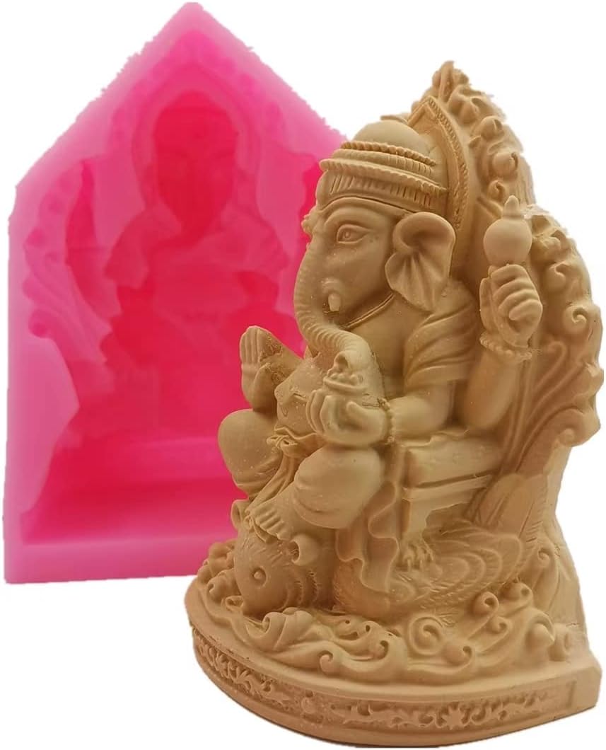 Redxin Buddha Elephant God Silicone Soap Mold Candle Mold for Handmade Soap Making Candle Making DIY Craft Making Chocolate Candy Cake Making