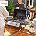 Outsunny Gasgrill 5,6 KW Gas-Grill inkl 2 Edelstahl-Brenner klappbar Seitenablagen Druckminderer Gasschlauch Deckel Thermometer, BBQ Gartengrill für Balkon, Camping-Grill 101 x 48 x 41 cm
