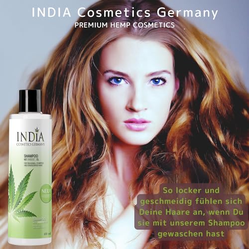 Shampoo für trockene Kopfhaut mit Hanföl von India Cosmetics Germany
