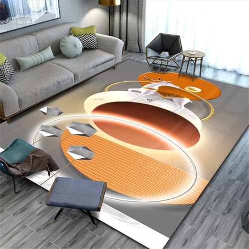 AITROMNI Tuintapijten OutdoorHome OrnamentenAbstract bloemenpatroon ontwerp ronde print moderne minimalistischFunky Rugswoonkamer Rug70X140CM