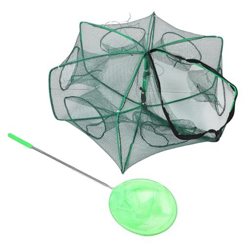 POPETPOP 2 Sets Portable Fishing Bait with Foldable Design for Catching Small Fish and Crayfish Freshwater and Saltwater Easy Setup and Compact Storage