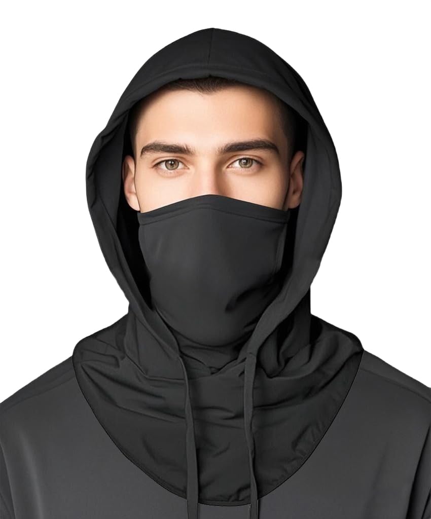 Cooling Sun Face Shield Unisex Balaclava Breathable Mask for Men and Women Outdoor Cycling Ski Head Cover UV Protection Black