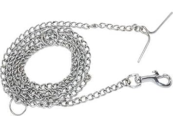 RvPaws Dog Chain Silver Grind, Dogs Leash Heavy Duty Dog Chain with Heavy Hook (L - 60inch) Dog Weight Up-to 6 Kg X-Small ( Chain No -12, Weight 250GM)